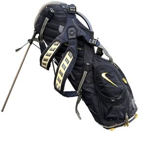 NIKE SQ Sasquatch Golf Stand Bag 14-Way Black Yellow with Dual Straps RARE